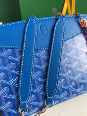 ROUETTE STRUCTURÉ MINI BAG 21 IN SAPPHIRE BLUE GOYARDINE CANVAS AND CALFSKIN