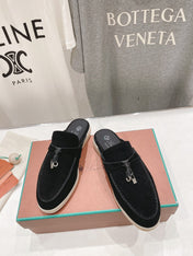 LP CHARMS WALK BABOUCHE LOAFERS BLACK SUEDE