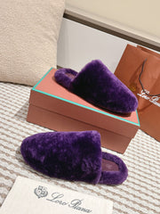 LP NATURAL WINTERCOZY WOOL VIOLET SLIPPERS