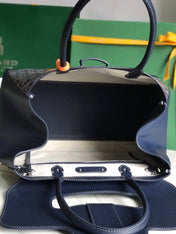 SAIGON SOUPLE BAG 34 IN NAVY BLUE GOYARDINE CANVAS AND CALFSKIN