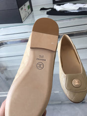 ballet flat quilted beige gold cc lock