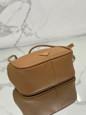 DARLING HANDBAG 25 IN RUSSET BROWN SOFT GRAIN LAMBSKIN