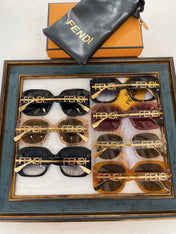 OVERSIZED FF DIAMONDS SQUARE FRAME SUNGLASSES FE40065F IN ACETATE