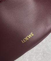 LOE 32 FLAMENCO PURSE BUCKET IN DARK BURGUNDY MELLOW NAPPA LAMBSKIN