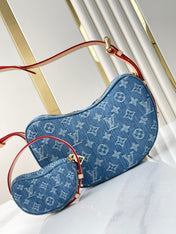 CROISSANT 25 IN BLUE MONOGRAM DENIM