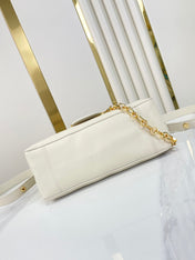 DAUPHINE SOFT MM 24 IN WHITE SMOOTH LAMBSKIN GOLD HARDWARE