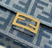 BAGUETTE MINI 21 BAG IN CERULEAN BLUE MONOGRAM DENIM WITH GOLD HARDWARE