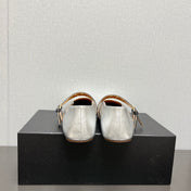 ALAIA MARY JANE SHOES IN SILVER LAMBSKIN SILVER HARDWARE