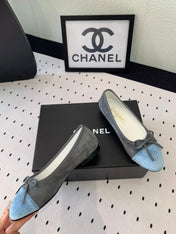 BALLET FLAT GREY MIX LIGHT BLUE VELVET