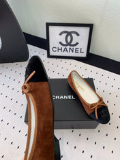 BALLET FLAT BROWN MIX BLACK VELVET