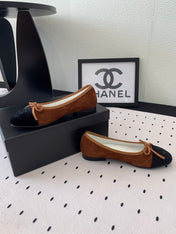 BALLET FLAT BROWN MIX BLACK VELVET