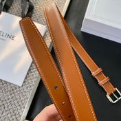 BELT 25MM IN BROWN REVERSIBLE ITALIAN CALFSKIN WITH VINTAGE SILVER BRASS BUCKLE