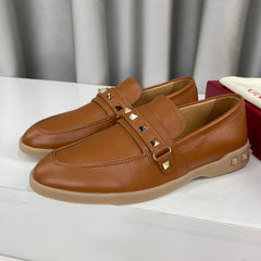 LEISURE FLOWS SPLIT LOAFER IN BRONZE BROWN CALFSKIN