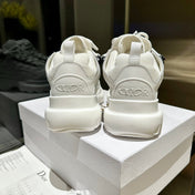 C'EST SNEAKER IN WHITE CALFSKIN AND BREATHABLE MESH