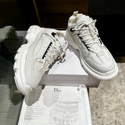 C'EST SNEAKER IN WHITE CALFSKIN AND BREATHABLE MESH