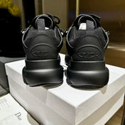C'EST SNEAKER IN BLACK CALFSKIN AND BREATHABLE MESH