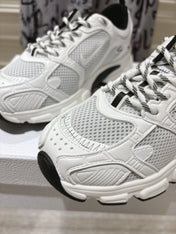 DIOR 25S CHRONO SNEAKER 45MM IN MESH WITH WHITE AND BLACK CALFSKIN