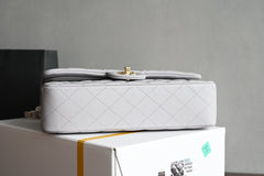 CHANEL 25S FLAP BAG 25.5 CM IN LIGHT GREY LAMBSKIN