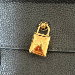 LOOM BAG 25 IN BLACK SMOOTH CALFSKIN WITH GOLD HARDWARE