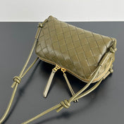 CONCERT POUCH 18 IN ARMY GREEN LAMBSKIN