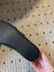 STRASS BALLET FLATS IN BLACK LAMBSKIN