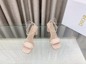 DWAY HIGH HEEL EMBROIDERED SANDAL LIGHT PINK CALFSKIN 75 MM