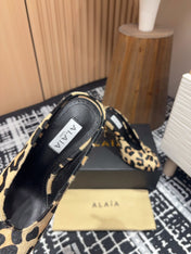 HIGH-HEEL 10 CM MULES IN CRYSLEOPARD PONY HAIR