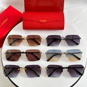 PANTHÈRE RIMLESS SQUARE FRAME SUNGLASSES CT0503S IN METAL