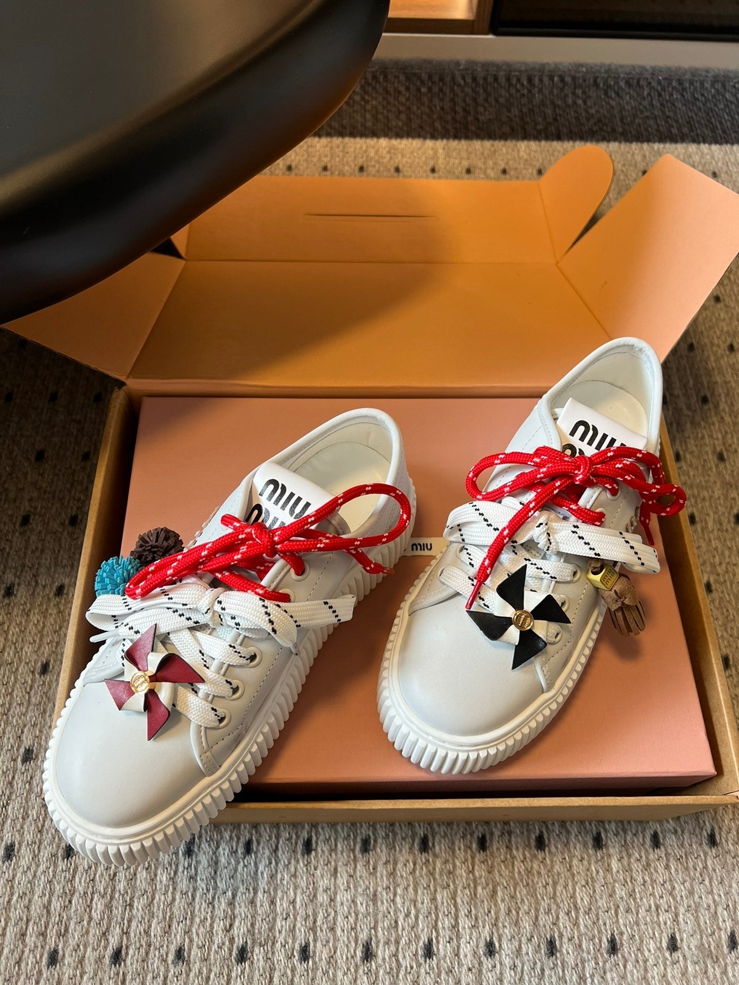 MIUMIU 26S SNEAKERS 50MM IN WHITE CALFSKIN