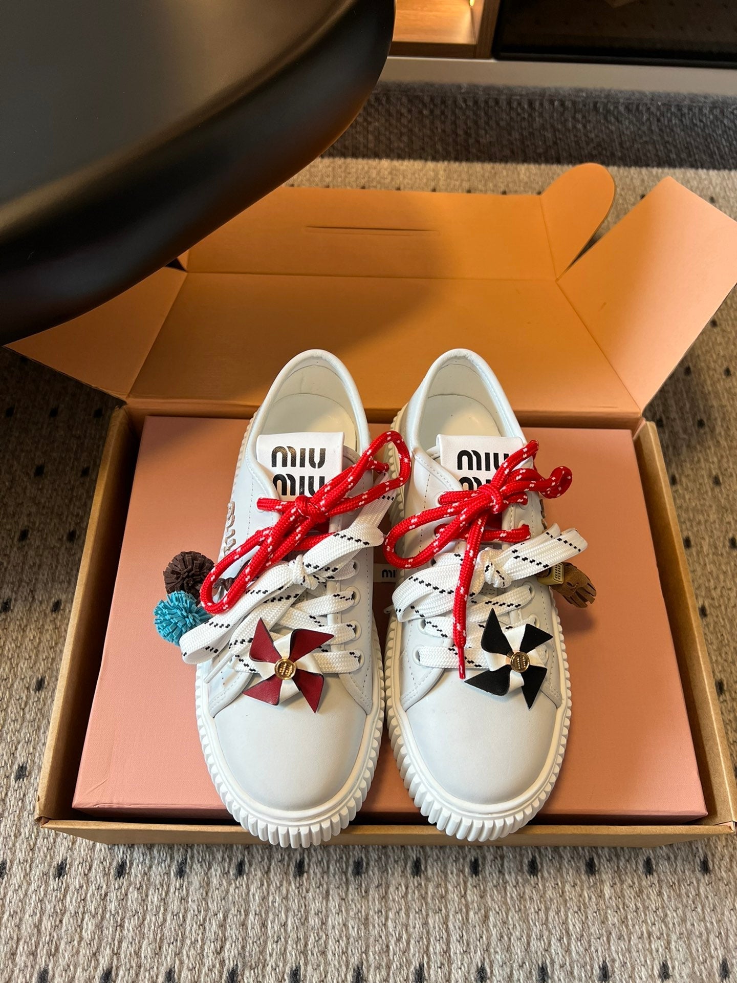 MIUMIU 26S SNEAKERS 50MM IN WHITE CALFSKIN