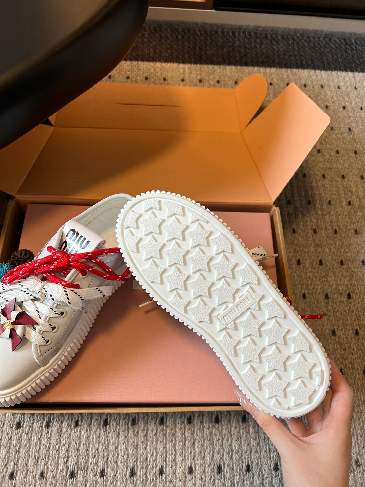 MIUMIU 26S SNEAKERS 50MM IN WHITE CALFSKIN