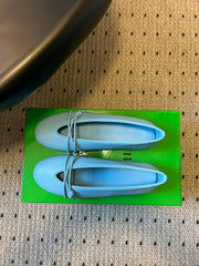 BOTTEGA VENETA 26S ESPADRILLE BALLET FLATS IN BLUE LAMBSKIN