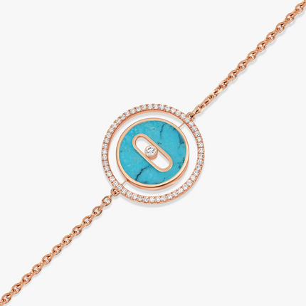 LUCKY MOVE TURQUOISE PINK GOLD DIAMOND BRACELET