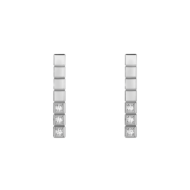 ICE CUBE SILVER DIAMONDS EARRINGS