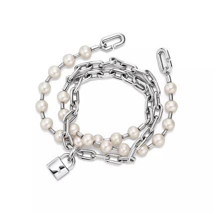 PEARL LOCK SILVER BRACELET