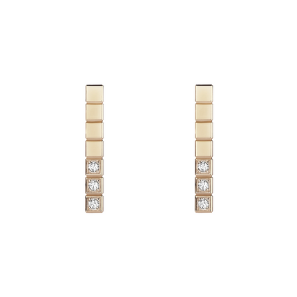 ICE CUBE PINK GOLD DIAMONDS EARRINGS