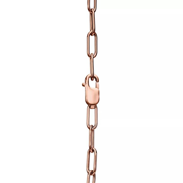 LOCK SMALL PENDANT PINK DIAMOND PINK GOLD NECKLACE