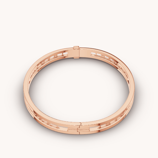 ZERO 1 SPIRAL LOGO PINK GOLD BRACELET