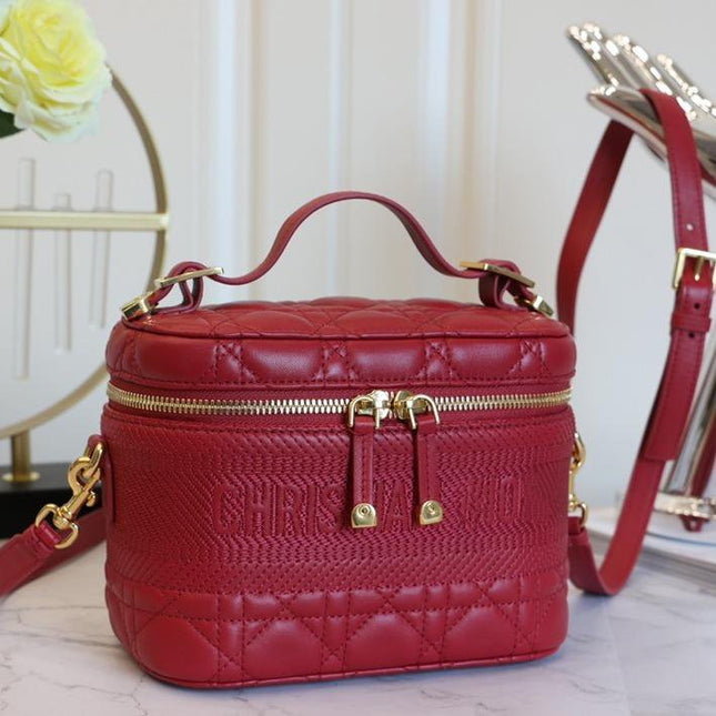 SMALL TRAVEL VANITY RED LAMBSKIN