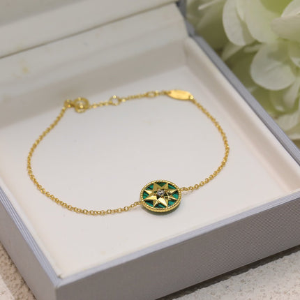 LUCKY STAR 1 DIAMOND GREEN GOLD BRACELET