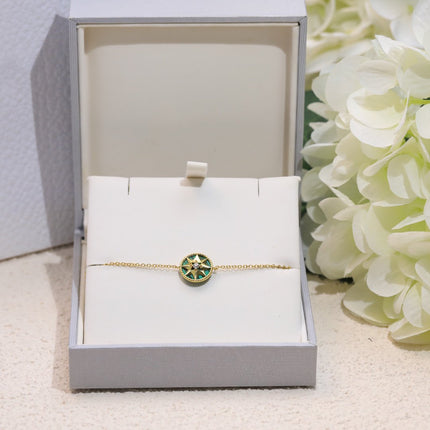 LUCKY STAR 1 DIAMOND GREEN GOLD BRACELET