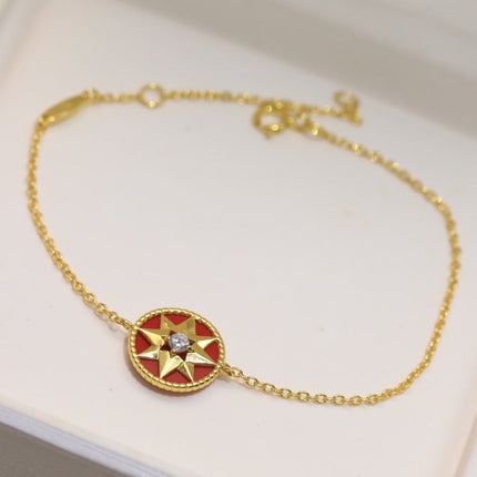 LUCKY STAR 1 DIAMOND RED GOLD BRACELET