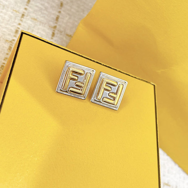 DOUBLE F EARRINGS SILVER GOLD