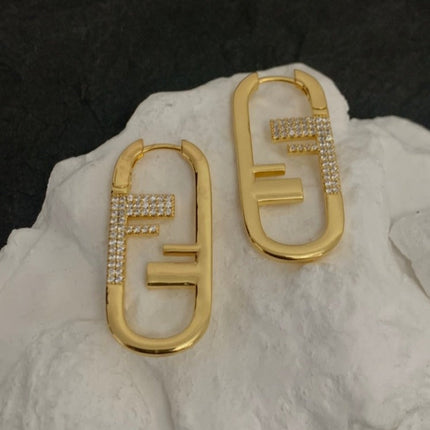 F O'LOCK GOLD DIAMOND EARRINGS