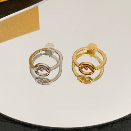 F LOGO GOLD DIAMOND RING