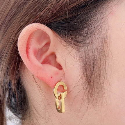 CD DROP GOLD EARRINGS