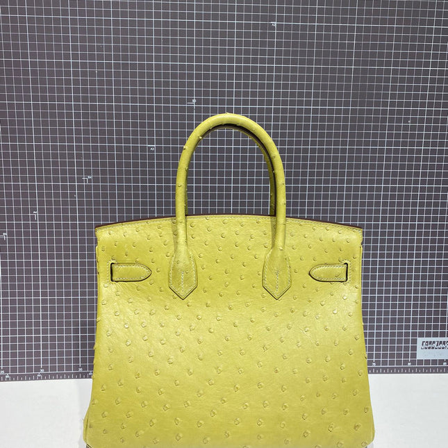 HM BIRKIN 30CM LIME OSTRICH LEATHER GOLD HARDWARE