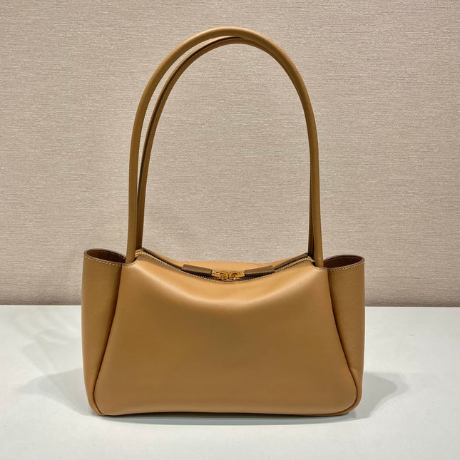 PRA 28 LARGE BEIGE CALFSKIN HANDBAG