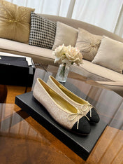 ballet flats yellow tweed