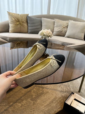 ballet flats yellow tweed